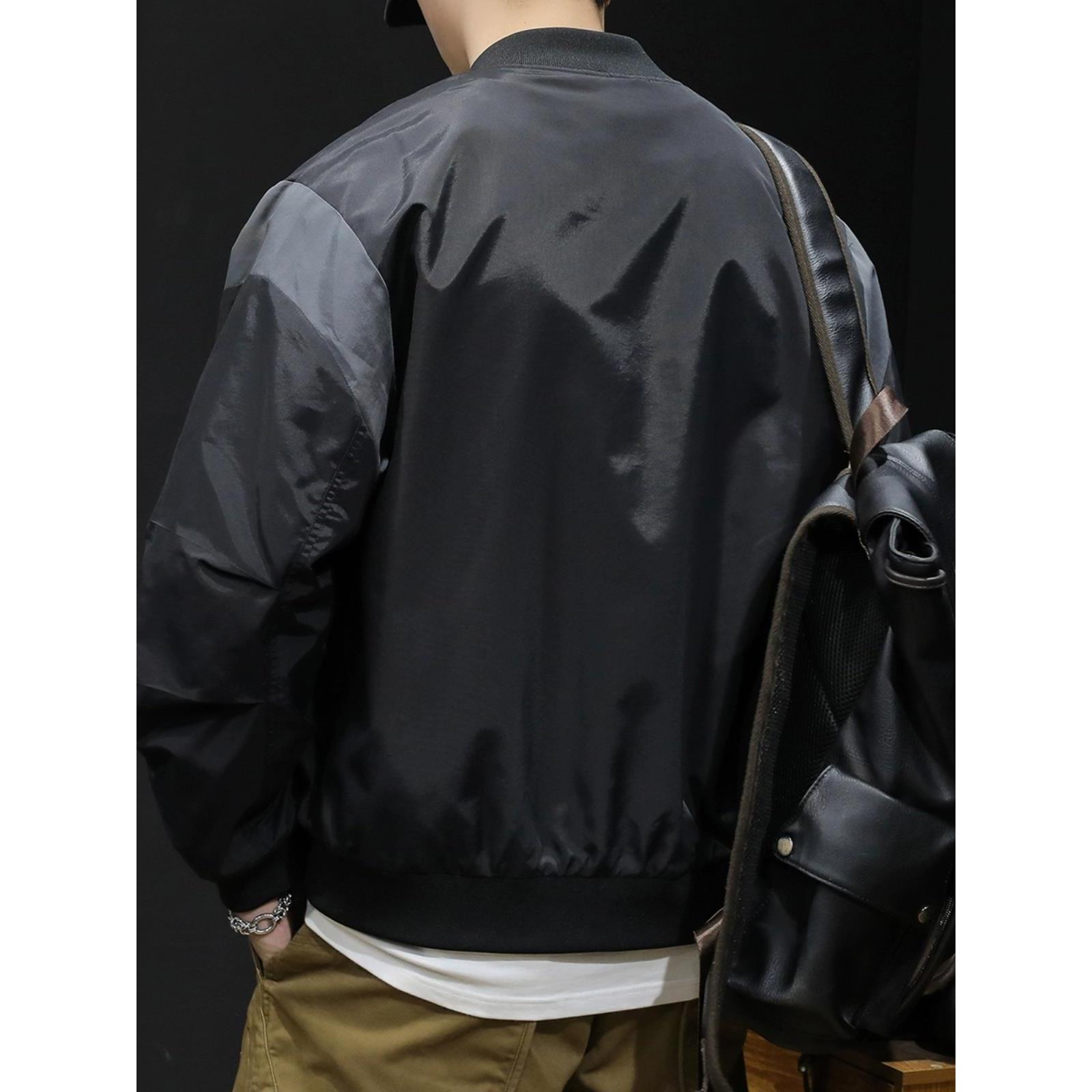 Jackets, men's spring and autumn men's clothing, trendy men's black tops, autumn 2026 new men's baseball uniforms, large size