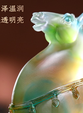 马上有钱马年生肖摆件琉璃艺术品