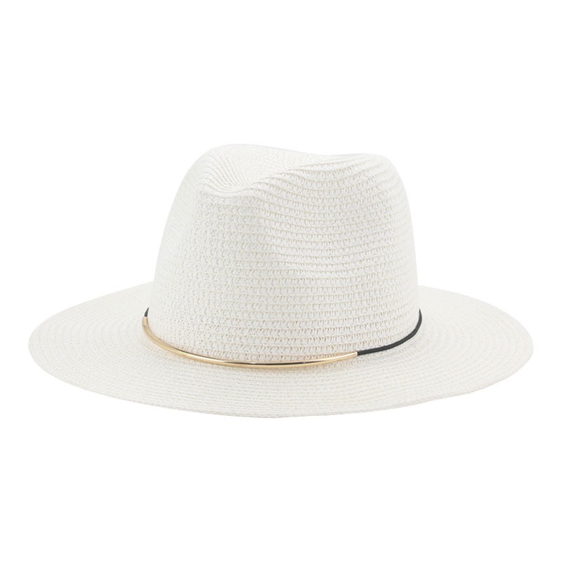 宽檐草帽爵士礼帽夏天帽子遮阳帽女防晒帽潮men women Straw hat-图3