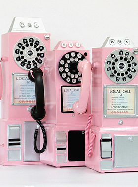 橱窗录音机电话机模型铁艺复古