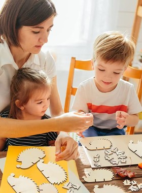 木质刺猬DIY手工套装ins风北欧家居创意装饰工艺品木制动物摆件