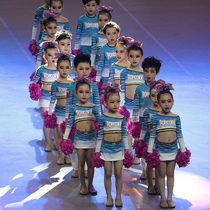 The new cheerleading childrens football basketball cheerleaders perform the opening ceremony of the primary and middle school students Games