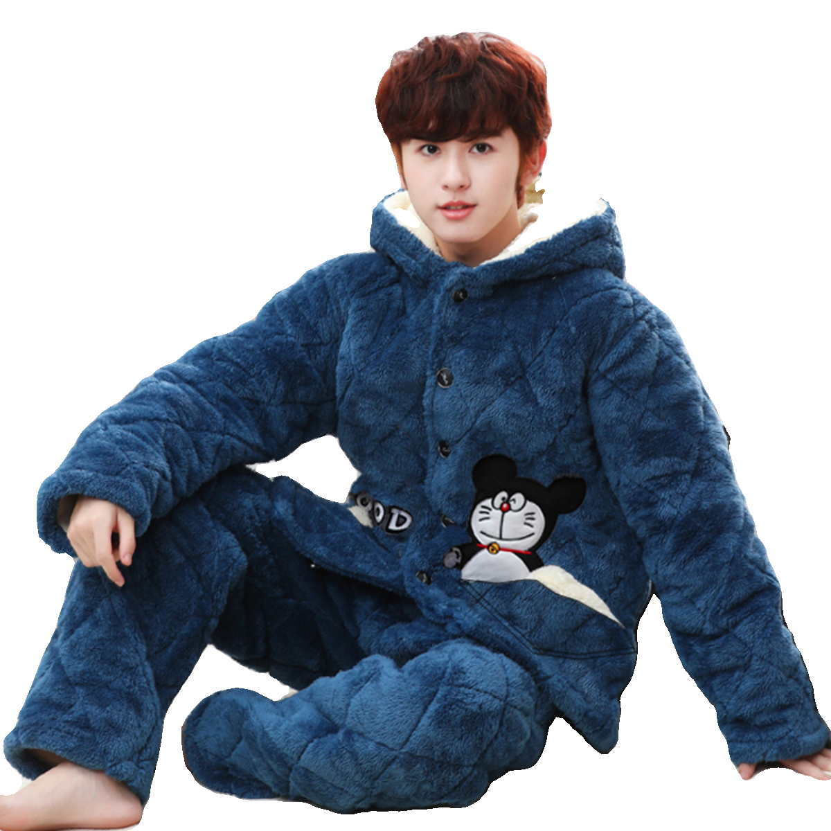 初中生睡衣男孩冬季珊瑚绒三层夹棉加厚加绒15岁男童青少年家居服,淘宝优惠券,粉丝福利购,淘宝优惠卷