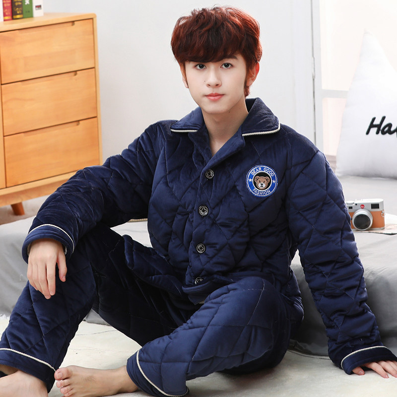 初中生睡衣男孩冬季珊瑚绒三层夹棉加厚加绒15岁男童青少年家居服,淘宝优惠券,粉丝福利购,淘宝优惠卷