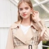 Áo ba lỗ 2019 mùa thu mới cho nữ cửa hàng giảm giá kẻ sọc dài áo gió kẻ sọc retro áo khoác nữ - Trench Coat áo khoác len cardigan nữ Trench Coat