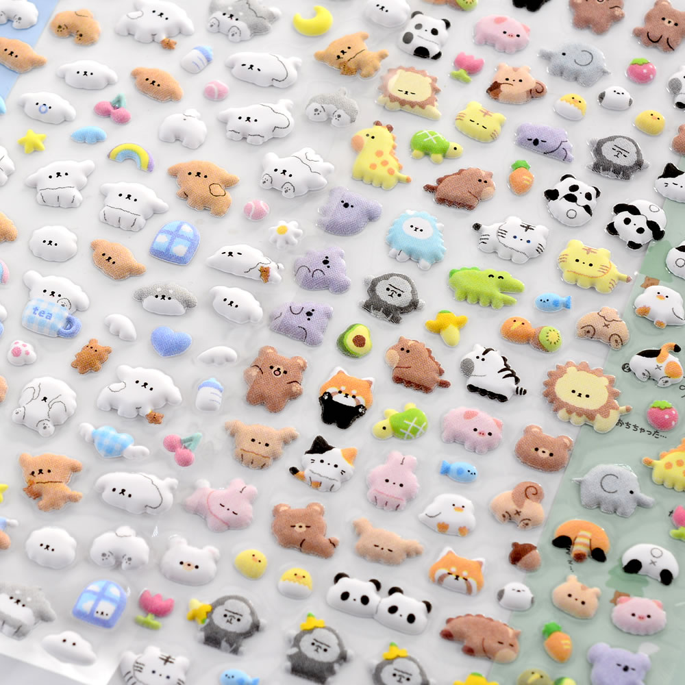 可爱动物小图案立体3d泡泡贴纸儿童女孩咕卡水杯信封封口装饰贴画 - 图0