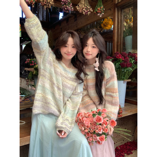 Even一雯【百分甜茶】韩系高智慵懒感甜美温柔软糯不扎肤宽松毛衣 - 图2