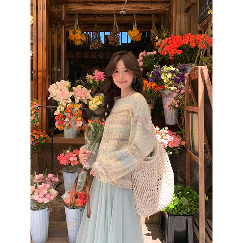 Even一雯【百分甜茶】韩系高智慵懒感甜美温柔软糯不扎肤宽松毛衣 - 图3