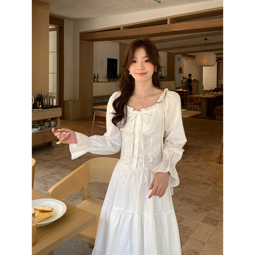 Even一雯【向月亮许愿】韩系高智感法式温柔氛围感长袖两件套套装 - 图2