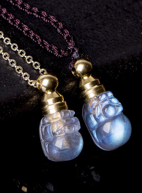 精油瓶吊坠月光石吊坠香水瓶
