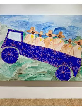 法式安第斯山下的绅士立体感无框装饰画卧室客厅挂画玄关挂画摆画