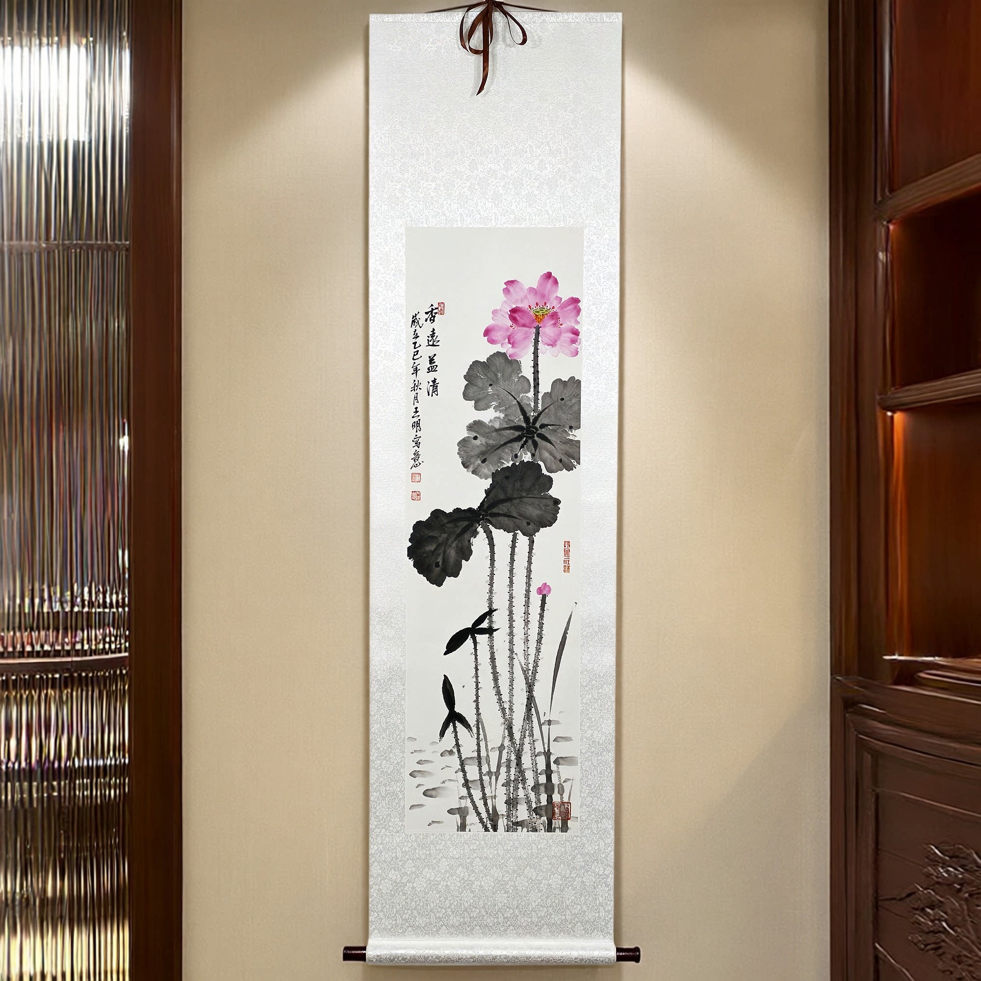 竹子画挂画卷轴字画书画作品真迹纯手绘国画山水兰荷花写意水墨画