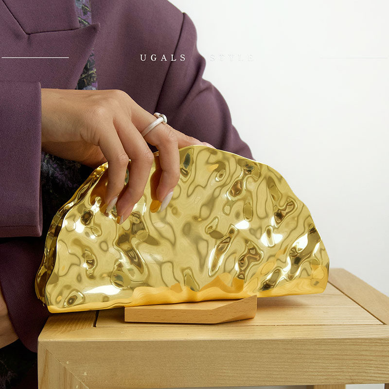 UGALS法式复古金属饺子扇形亚克力盒子包宴会气质百搭手拿斜挎包,淘宝优惠券,粉丝福利购,淘宝优惠卷
