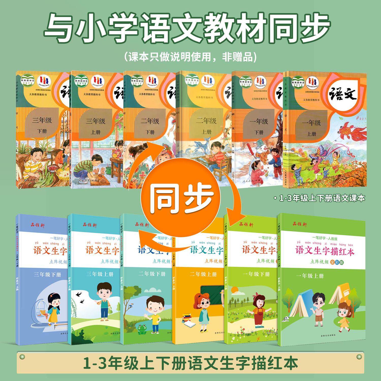 同步练字帖一二三年级语文小学生专用语文上册下册 人教版字帖全彩版每日一练生字描红本楷书硬笔书法练习邹慕白视频教学 老师推荐