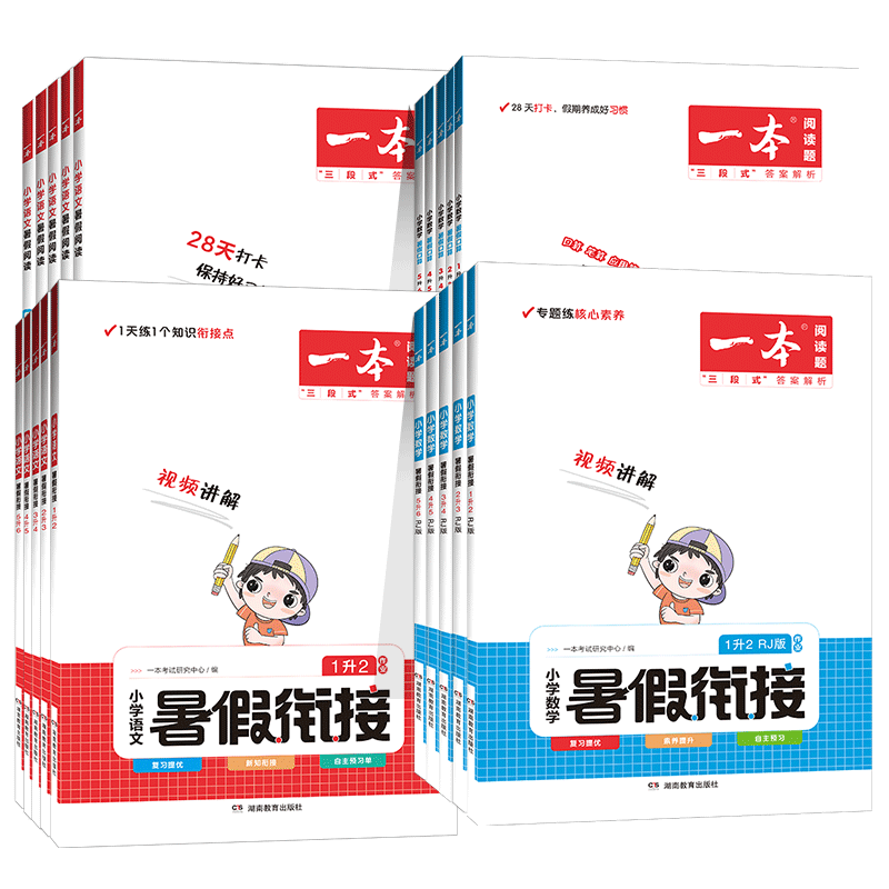 一本暑假衔接语文数学一升二升三四升五小学作业阅读理解专项强化训练书口算下册年级人教版练习册题猿辅导一本通黄冈小状元实验班