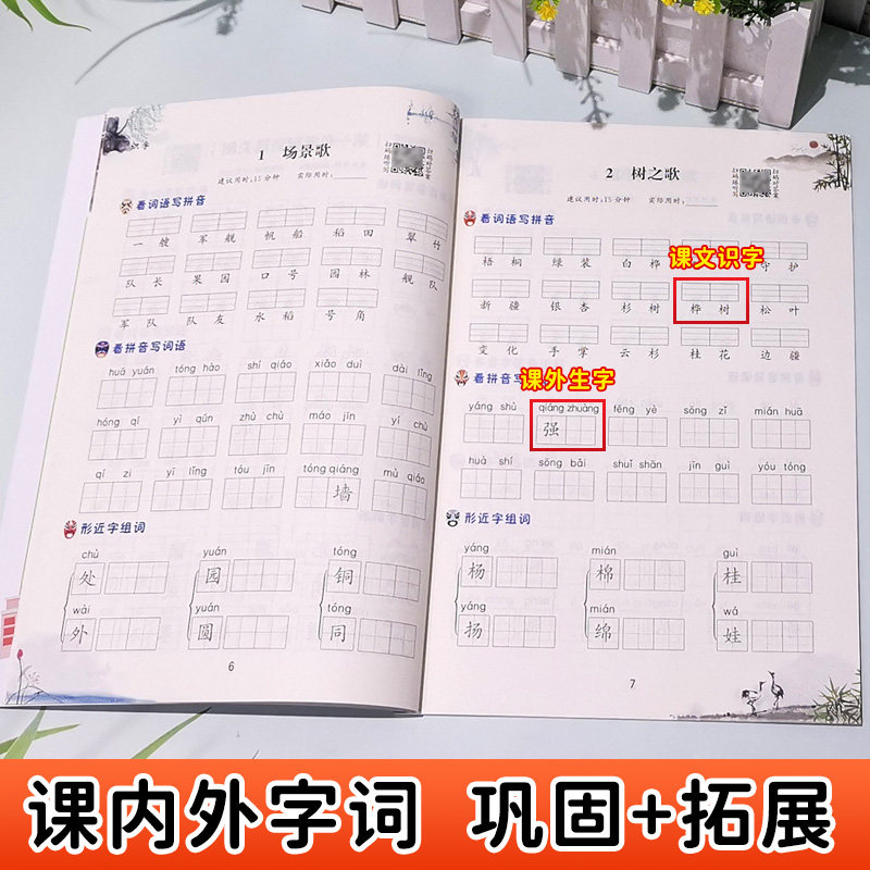 看拼音写词语一二年级三四五六年级下册上册人教版 部编生字组词注音词语汉字描红本语数同步练习册字帖拼音拼读专项训练一课一练