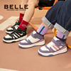 百丽童鞋女童高帮板鞋冬季新款儿童运动鞋