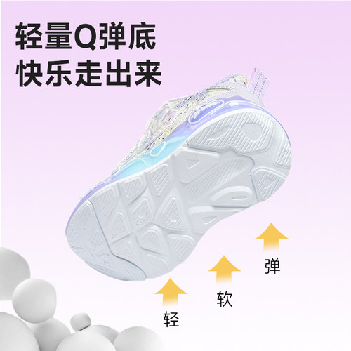 百丽童鞋女童闪灯运动鞋春季新款儿童亮灯休闲鞋宝宝旋扣鞋发光鞋 - 图2