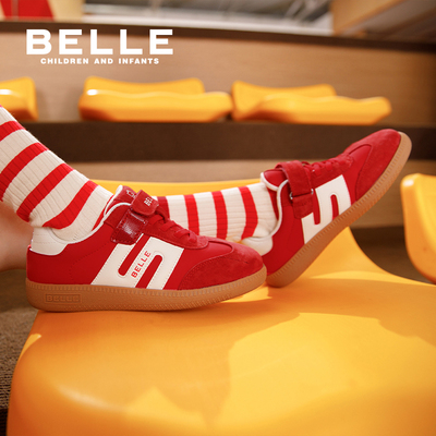 百丽童鞋儿童德训透气薄款男童板鞋