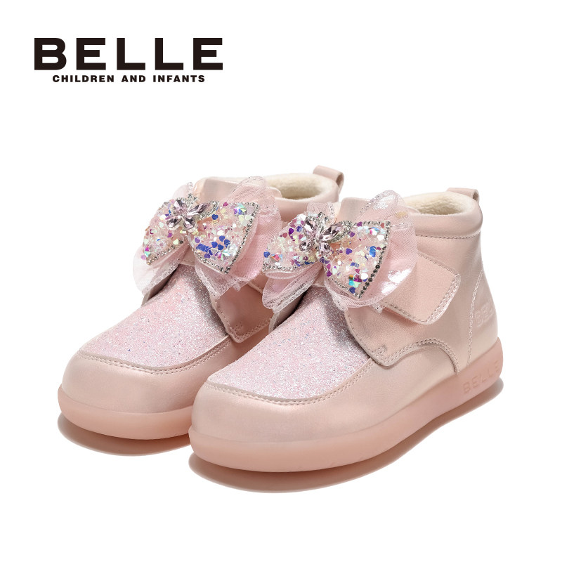 百丽童鞋女童闪灯棉鞋小女孩公主靴冬季新款加绒保暖发光宝宝短靴,淘宝优惠券,粉丝福利购,淘宝优惠卷