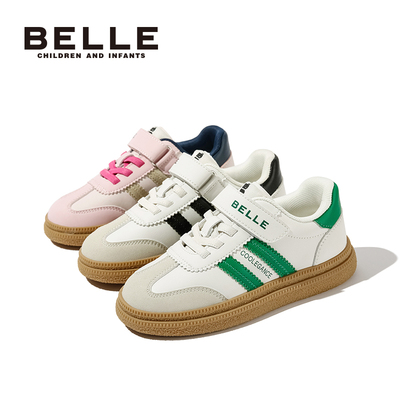 百丽童鞋儿童德训鞋女童复古板鞋