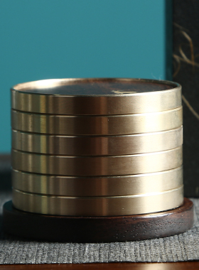 天纵黑檀木茶杯垫实木茶垫