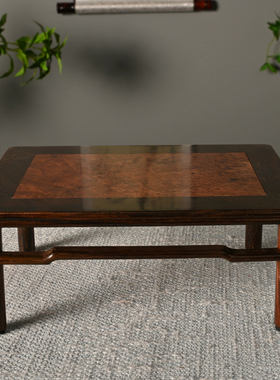 天纵大红酸枝红木摆件底座增高台玉石佛像实木底座台方形嵌樱木瘤