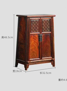大红酸枝文玩实木收纳柜摆件