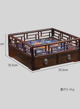 天纵大红酸枝嵌景泰蓝都承盘