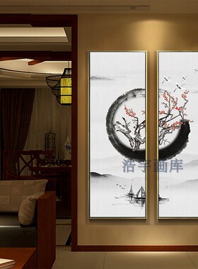 新中式风走廊过道禅意组合装饰画