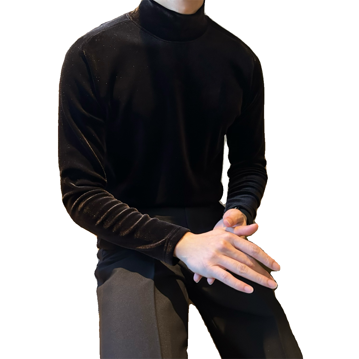 NR先生半高领金丝绒男士长袖t恤轻熟修身潮流保暖绒布打底衫百搭,淘宝优惠券,粉丝福利购,淘宝优惠卷