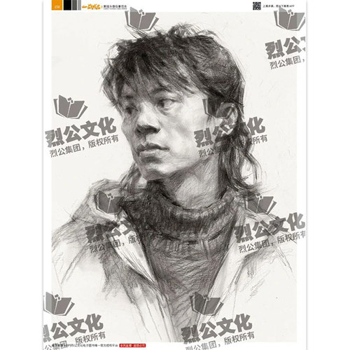 一战成名8素描头像临摹范本 2025烈公文化詹金锋头像基础团块起形铺色结构大关系完整稿头带手人物训练美术高考联考教材教程书籍 - 图2