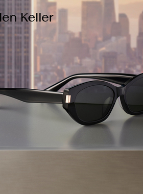 海伦凯勒猫眼窄框太阳镜男女