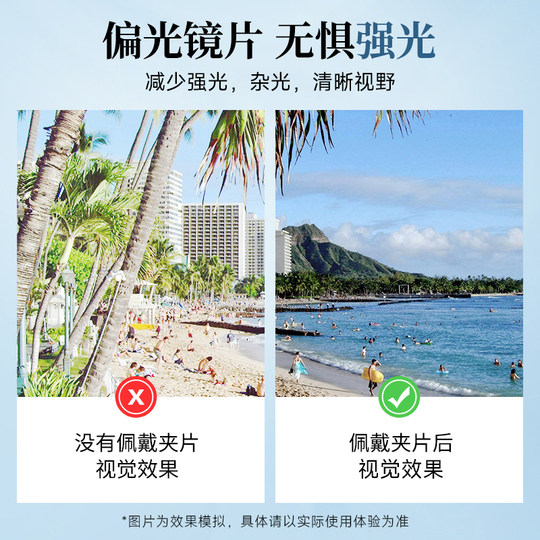 宝岛目戏墨镜夹片偏光近视眼镜太阳镜开车钓鱼专用防紫外线可上翻