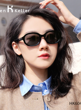 海伦凯勒椭圆方框潮流时尚太阳镜