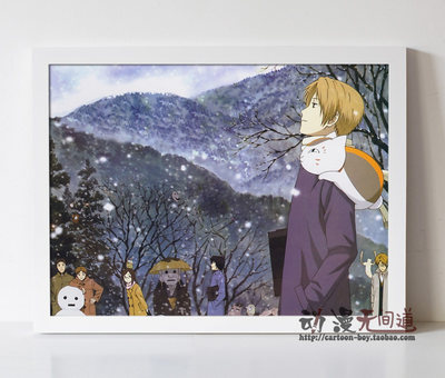 夏目友人帐猫咪老师斑周边海报壁画装饰画挂件挂饰 虎窝淘