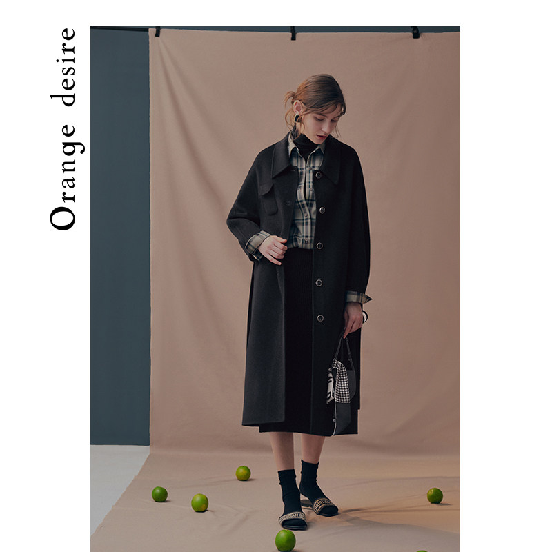orange desire100%羊毛双面呢大衣 orangedesire毛呢外套