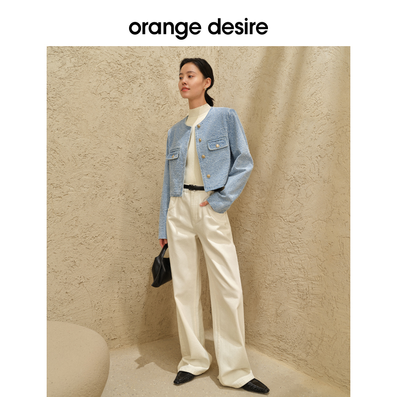 【限时直降】orange desire经典香风牛仔短外套女新款复古上衣 - 图3