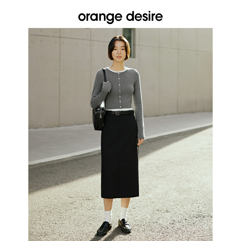 【博主同款-现货】orange desire百搭修身知识分子针织衫2024夏新 - 图2