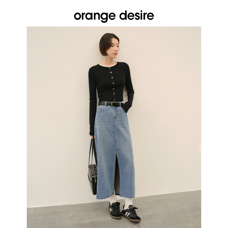 【博主同款-现货】orange desire百搭修身知识分子针织衫2024夏新 - 图3