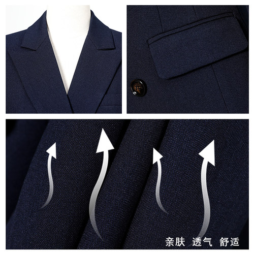 遥朵双排扣西装套装女春秋阔腿裤公务员面试正装销售职业装工作服 - 图2