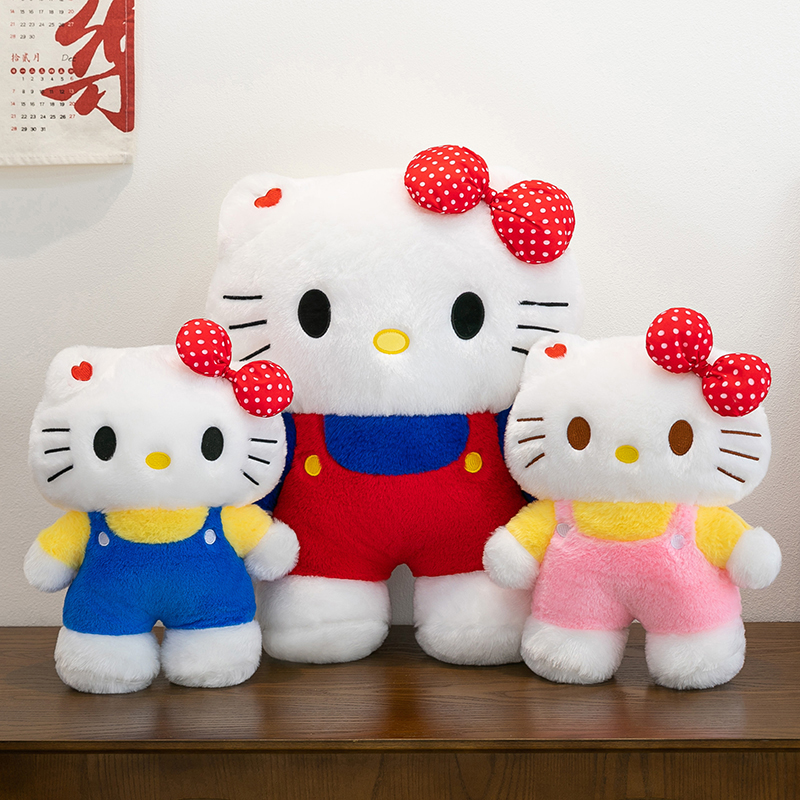 可爱hellokitty公仔蝴蝶结凯蒂猫毛绒玩具KT猫抱枕玩偶送生日礼物 - 图0