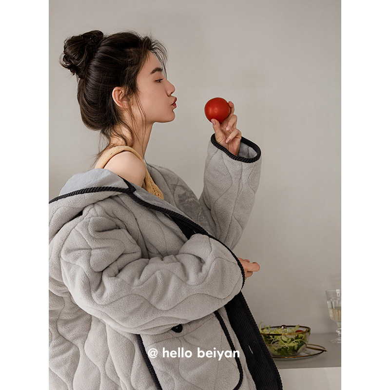 贝妍珊瑚绒夹棉情侣睡衣女款冬季加厚保暖家居服男士大码棉袄套装,淘宝优惠券,粉丝福利购,淘宝优惠卷