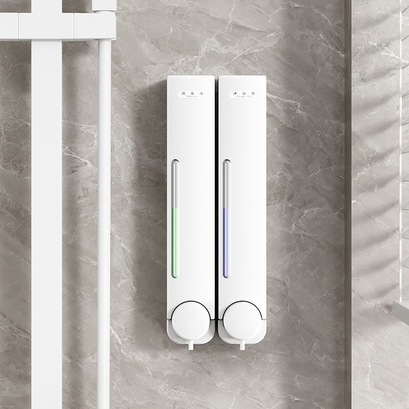 免钉壁挂式酒店浴室厨房给皂器挂壁洗手液沐浴露洗发露按压皂液器,淘宝优惠券,粉丝福利购,淘宝优惠卷