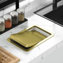 Square Stainless Steel Kitchen Countertops Flush bin lid Single cover Accessories Cabinet Hand Wash Bench Shake Cover Commercial