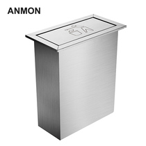 304 Stainless Steel Kitchen Countertop Flush clamshell Cabinet Drawing Indoor with concealed cleaning Bucket