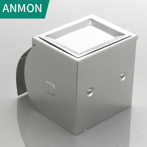 Anmon不锈钢厕纸盒厕所纸巾架卫生间壁挂式手纸盒防水防潮卷纸架 - 图3