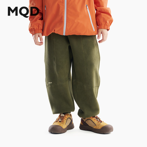 【蓄暖】MQD童装男童加绒运动裤2025冬季新款儿童保暖束脚休闲裤 - 图0