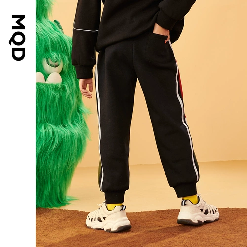 MQD Флисовая летняя одежда, спортивный бархат, трикотажные зимние детские штаны, увеличенная толщина