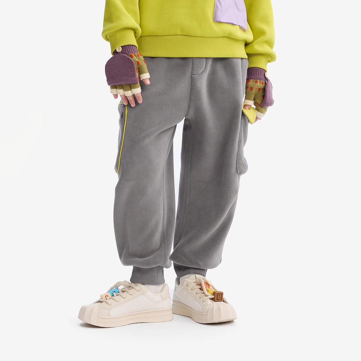 [VIP]MQD童装儿童针织裤2025冬季新款男童加绒加厚保暖宽松束脚裤 - 图2